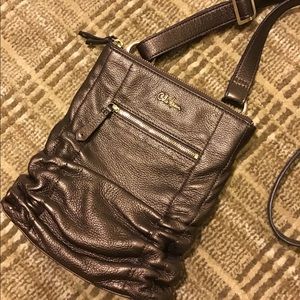 COLE HAAN Bronze/Brown Leather Crossbody Bag